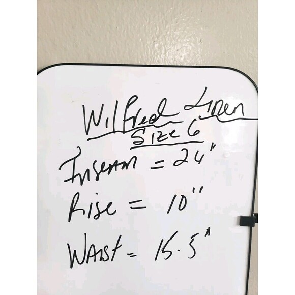 Aritzia Wilfred Linen Pants Women’s 6 Green High Waist Crop Legs Rolled Cuff - Picture 7 of 9